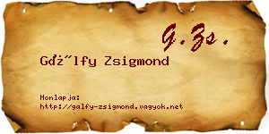 Gálfy Zsigmond névjegykártya